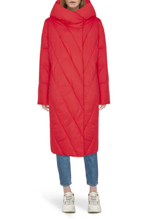 Красное стеганое пальто class=