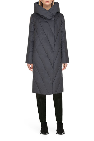 Стеганное пальто с капюшоном class=