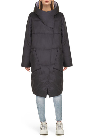 Стеганное пальто с капюшоном class=