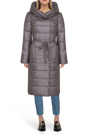 Стеганное пальто с капюшоном class=