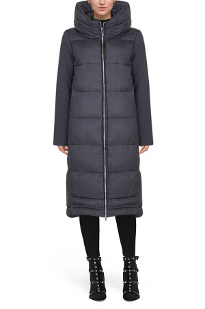 Стеганое пальто с капюшоном class=