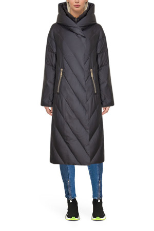 Стеганное пальто с капюшоном class=