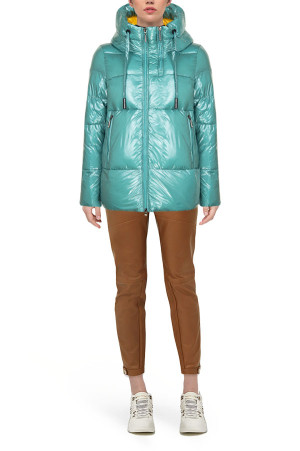 Бирюзовая куртка с капюшоном class=