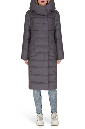 Стеганное пальто с капюшоном class=