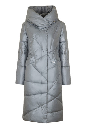 Зимнее стеганное пальто на тинсулейте голубое class=