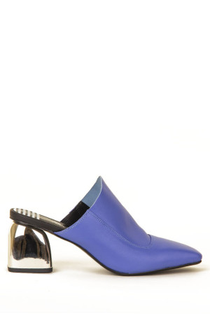 Сиреневые туфли с открытой пяткой class=