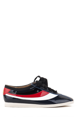 Лаковые туфли Brocoli на низком ходу синие class=