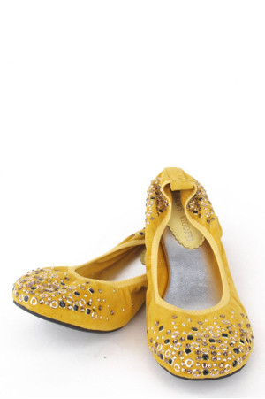 Женские желтые балетки Vigotti Натуральная замшевая кожа class=