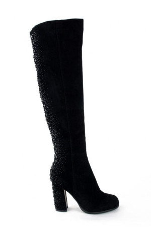 Женские замшевые зимние сапоги M.M.8 черные class=