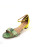 Босоножки на невысоком каблуке Basconi желтые с зеленым
