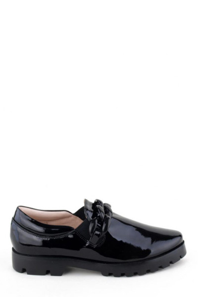 Лаковые женские туфли черного цвета Basconi низкий ход