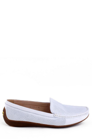 Женские мокасины белые D.Bigioni перфорированная кожа class=