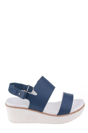 Синие босоножки на платформе белого цвета Sprinksolo class=