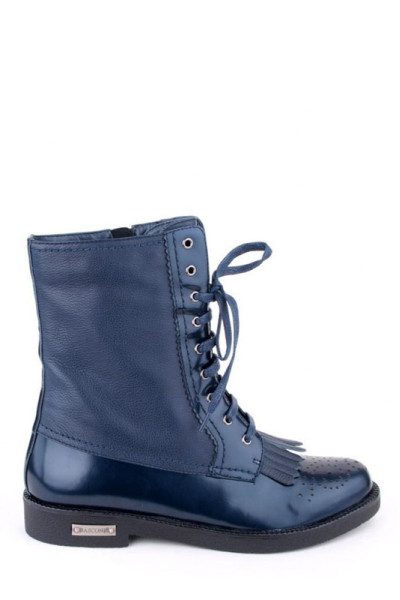 Высокие женские ботинки демисезонные Basconi синие