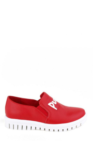Женские туфли спортивного стиля Pucciani красные на белой подошве class=