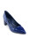 Женские туфли на низком устойчивом каблуке Basconi лаковая кожа синего цвета