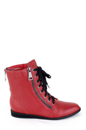 Женские красные ботинки Big Rope на шнуровке class=