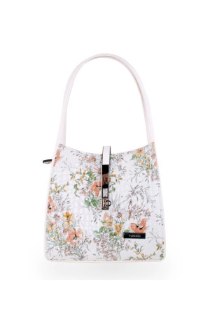 Маленькая женская сумочка белая с длинными ручками class=