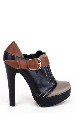 Осенние женские ботильоны на высоком устойчивом каблуке class=