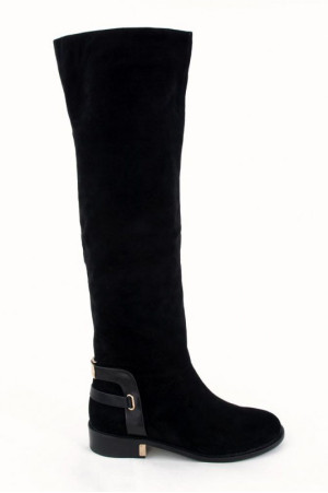 Зимние замшевые сапоги женские Basconi черные class=