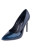 Стильные черно синие туфли на высоком кблуке