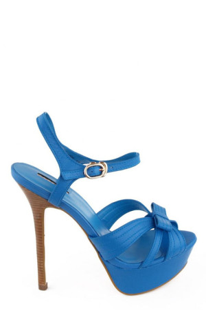 Стильные босоножки на высоком каблуке Basconi синие class=