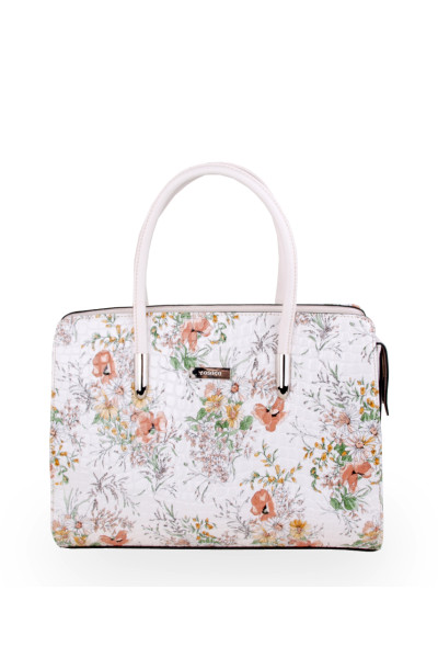 Женская сумка прямоугольной формы с цветочным принтом
