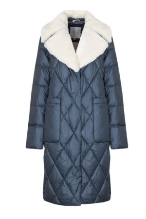 Стеганое пальто с отстегивающимся воротником class=