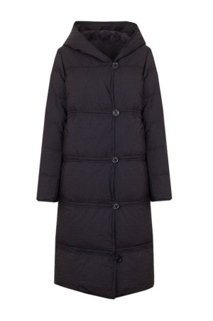 Черное зимнее пальто с отстегивающимся низом class=