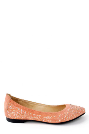 Женские туфли балетки морковного цвета Berconty замшевая кожа class=